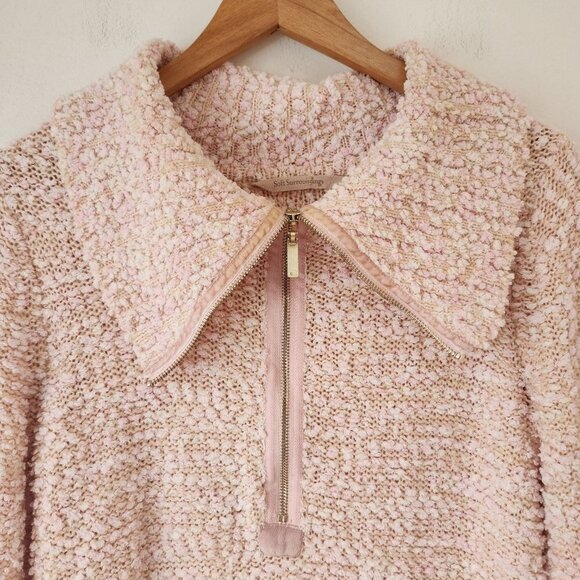 Soft Surroundings Dreamy Quarter Zip Pullover Sweater Pink Comfy Women's M - Picture 4 of 8